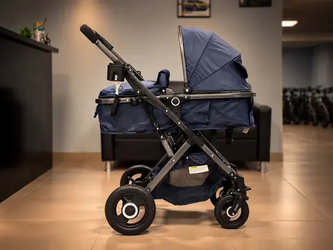 Коляска LuxMom Эконом, 2 в 1, синий, общий вид